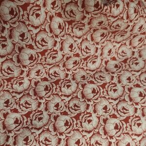 Floral Patterned Fabric in Red and White